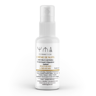 Crème de nuit YMA Cosmétique pour peaux sèches à très sèches, anti-rides et anti-taches — flacon pompe 50 ml
