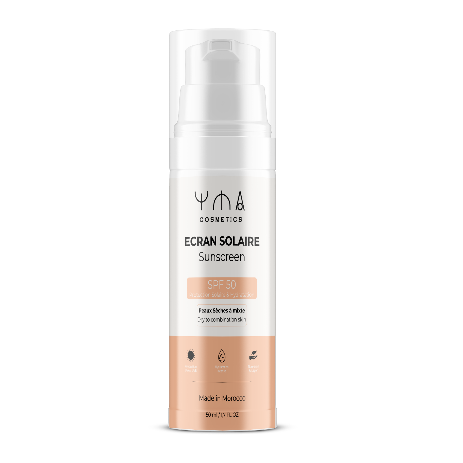 Écran Solaire Hydratant SPF50 Invisible – Peaux Sèches à Mixtes