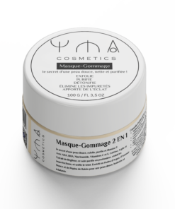 Masque gommage visage 2 en 1 YMA Cosmetics à l'argile et aux AHA, pot 100 g