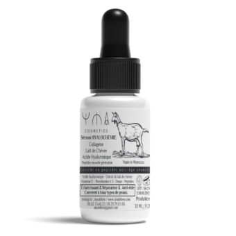 Sérum HYALOCHÈVRE YMA Cosmetics 30 ml – lait de chèvre, acide hyaluronique, peptides anti-âge